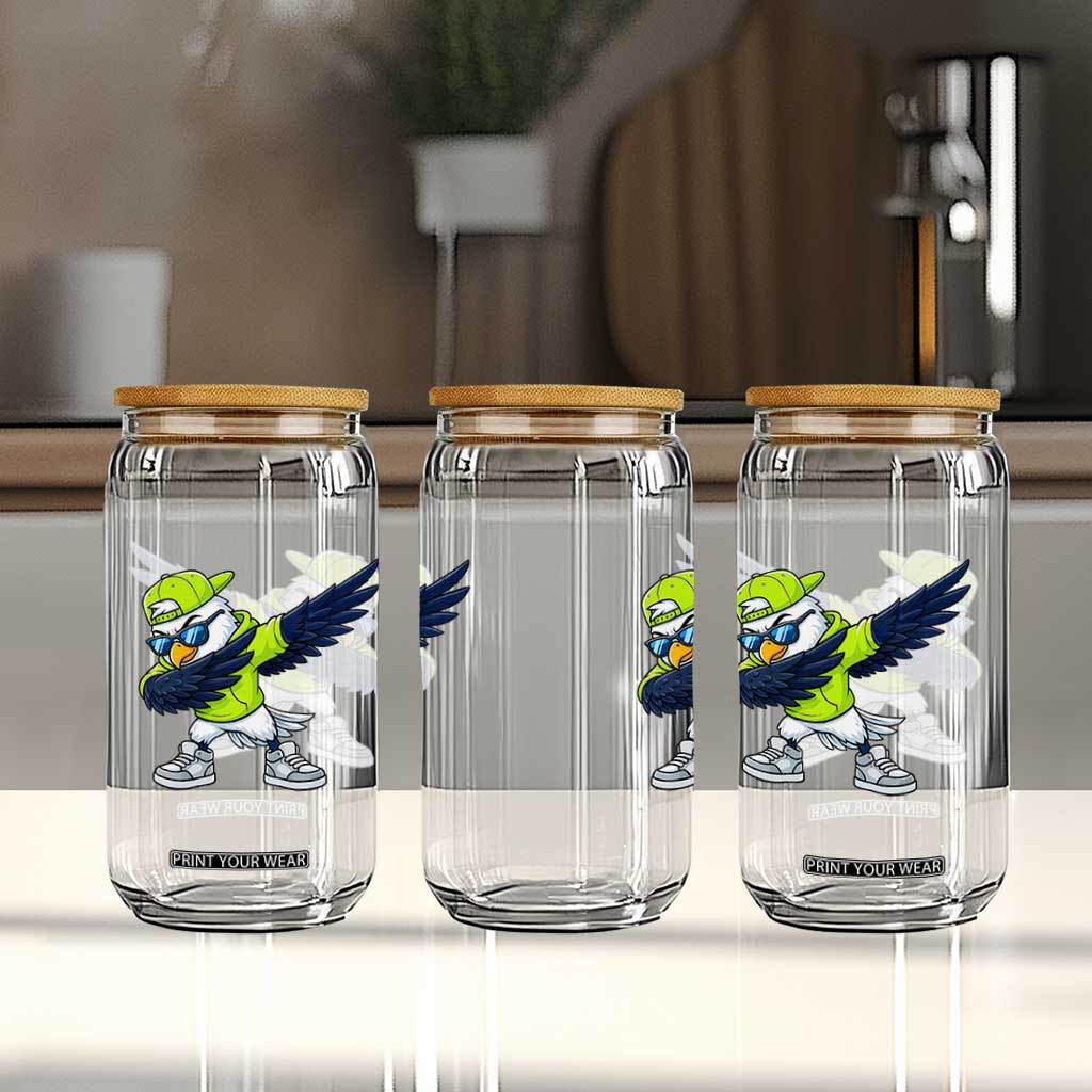 Cool Dabbing Hawk Sports Graphic Glass Can Neon Green Game Day Fan TS02 Print Your Wear