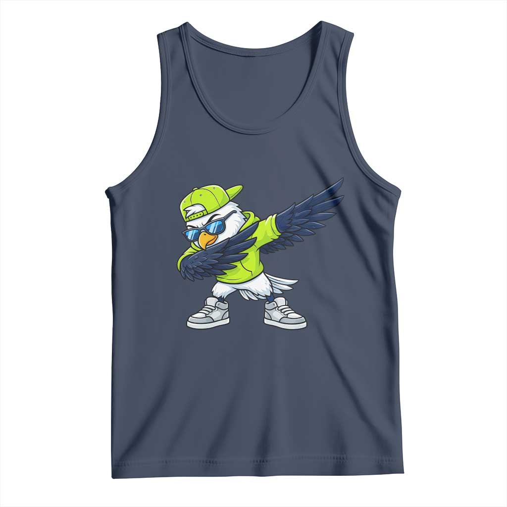 Cool Dabbing Hawk Sports Graphic Tank Top Neon Green Game Day Fan TS02 Navy Print Your Wear