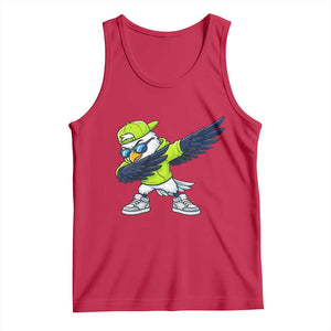 Cool Dabbing Hawk Sports Graphic Tank Top Neon Green Game Day Fan TS02 Red Print Your Wear