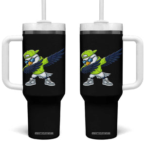Cool Dabbing Hawk Sports Graphic Tumbler With Handle Neon Green Game Day Fan TS02 One Size: 40 oz Black Print Your Wear