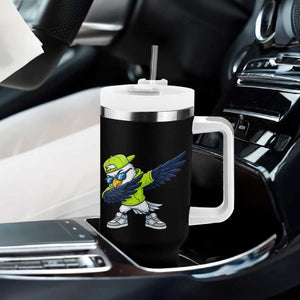 Cool Dabbing Hawk Sports Graphic Tumbler With Handle Neon Green Game Day Fan TS02 Print Your Wear