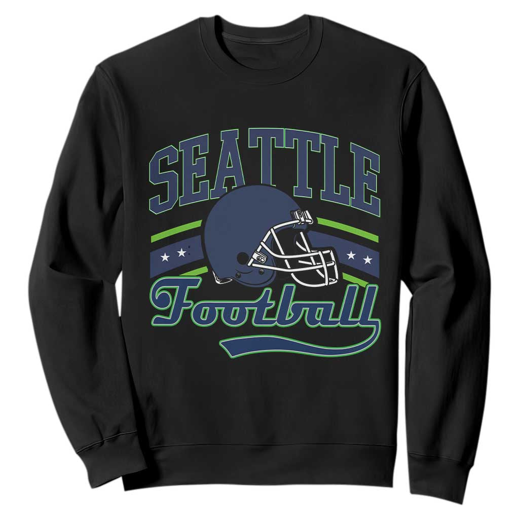 Classic Seattle Athletic Helmet Graphic Sweatshirt Vintage Game Day Sports Fan TS02 Black Print Your Wear
