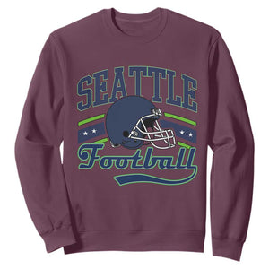 Classic Seattle Athletic Helmet Graphic Sweatshirt Vintage Game Day Sports Fan TS02 Maroon Print Your Wear