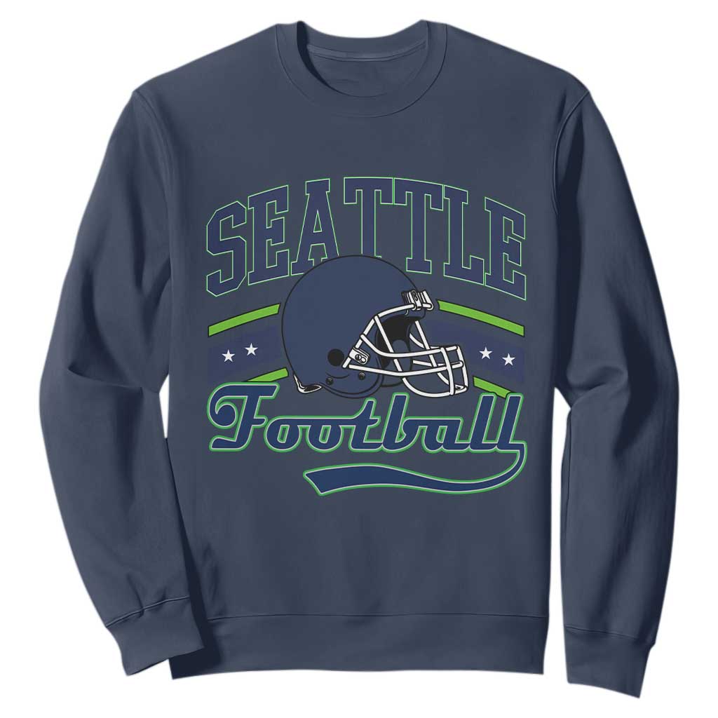 Classic Seattle Athletic Helmet Graphic Sweatshirt Vintage Game Day Sports Fan TS02 Navy Print Your Wear