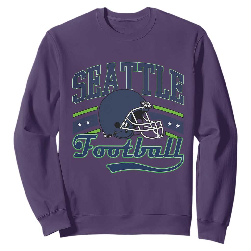 Classic Seattle Athletic Helmet Graphic Sweatshirt Vintage Game Day Sports Fan TS02 Purple Print Your Wear