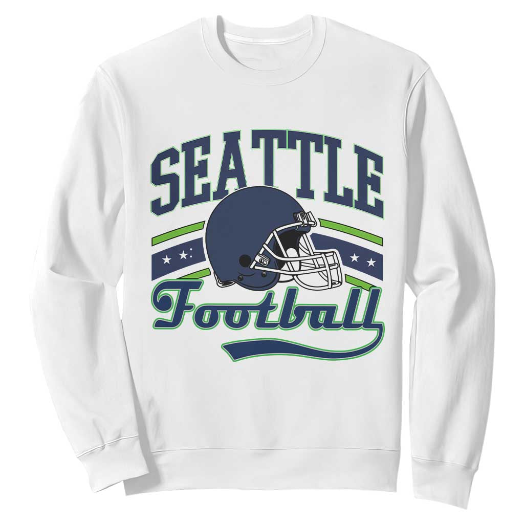 Classic Seattle Athletic Helmet Graphic Sweatshirt Vintage Game Day Sports Fan TS02 White Print Your Wear