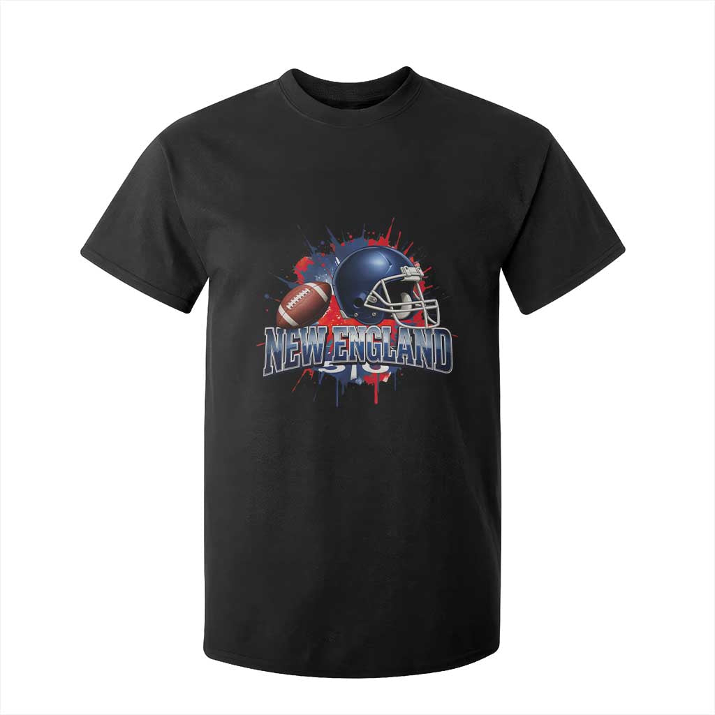 New England Athletic Helmet Graphic Paint Splatter Graphic T Shirt For Kid Patriotic Game Day Sports Fan TS02 Black Print Your Wear