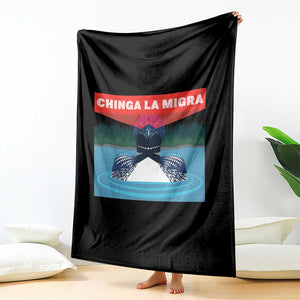 Chinga La Migra Red Eye Laser Loon Throw Blanket Political Resist Ice Minnesota Protest TS02 Print Your Wear
