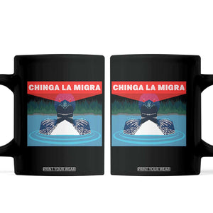 Chinga La Migra Red Eye Laser Loon Coffee Mug Political Resist Ice Minnesota Protest TS02 Black Print Your Wear