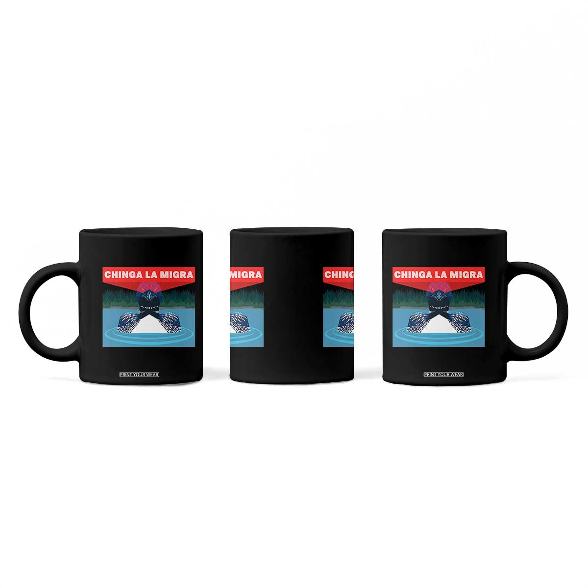 Chinga La Migra Red Eye Laser Loon Coffee Mug Political Resist Ice Minnesota Protest TS02 Print Your Wear