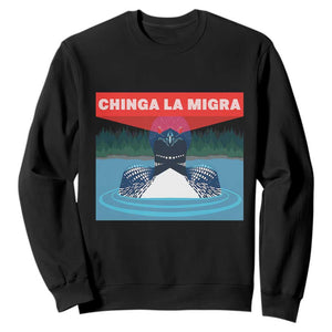 Chinga La Migra Red Eye Laser Loon Sweatshirt Political Resist Ice Minnesota Protest TS02 Black Print Your Wear