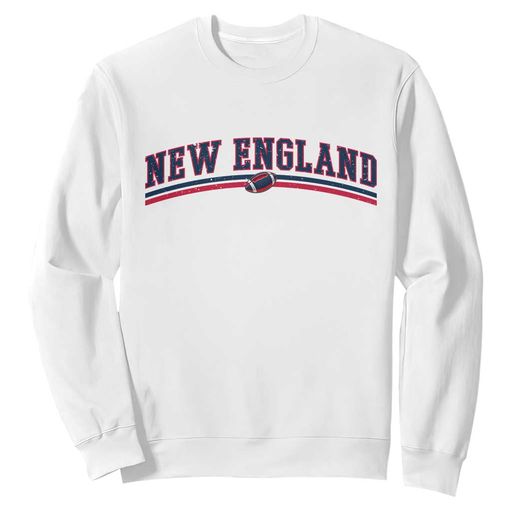 Vintage New England Pride Retro Varsity Athletic Style Graphic Sweatshirt Game Day Sports Fan TS02 White Print Your Wear