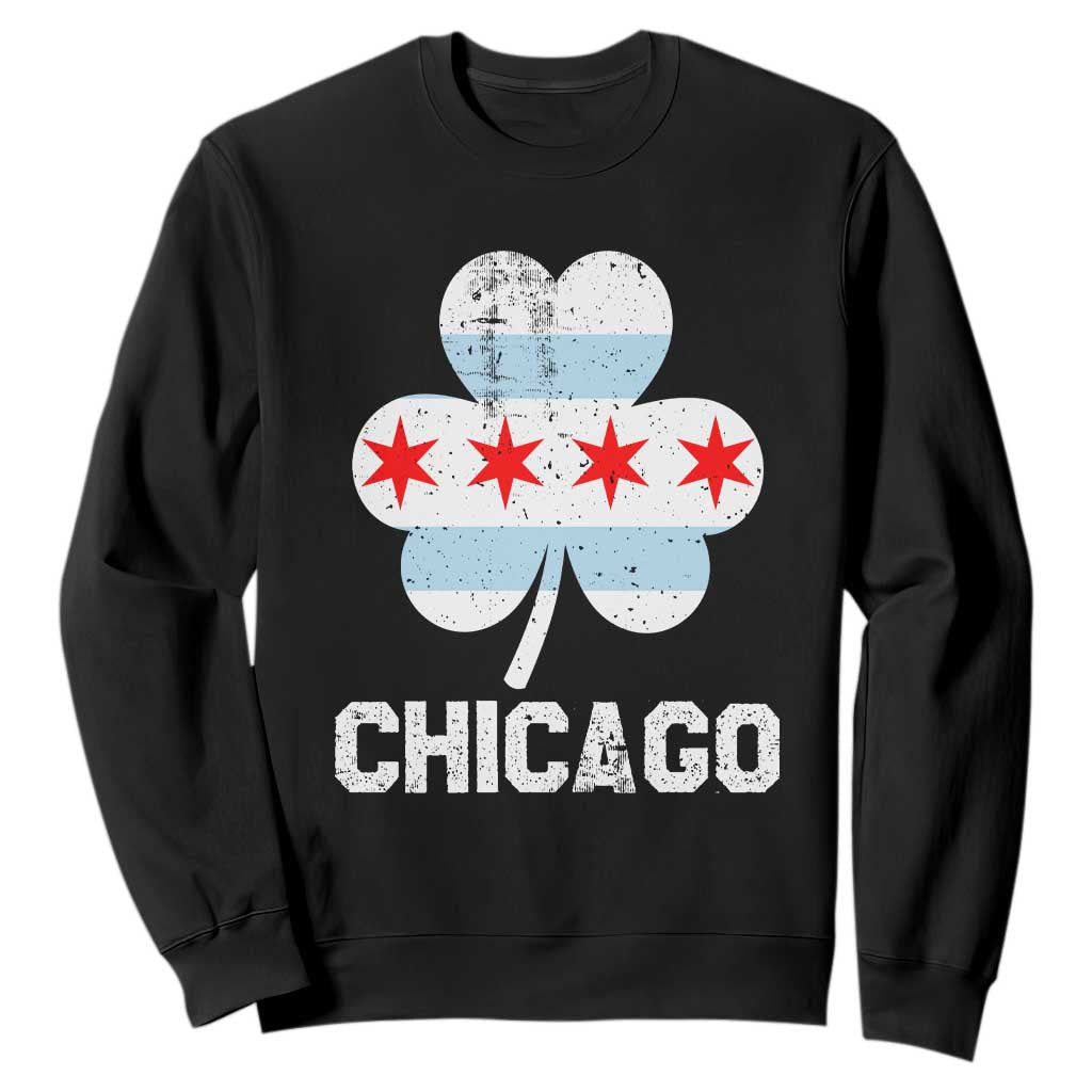 Chicago St Patrick's Day Sweatshirt South Side Irish Pride Shamrock TS02 Black Printyourwear