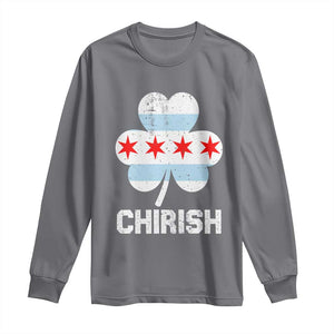 Chicago St Patricks Day Long Sleeve Shirt Chirish American Irish South Side Pride Shamrock TS02 Charcoal Print Your Wear