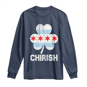 Chicago St Patricks Day Long Sleeve Shirt Chirish American Irish South Side Pride Shamrock TS02 Navy Print Your Wear