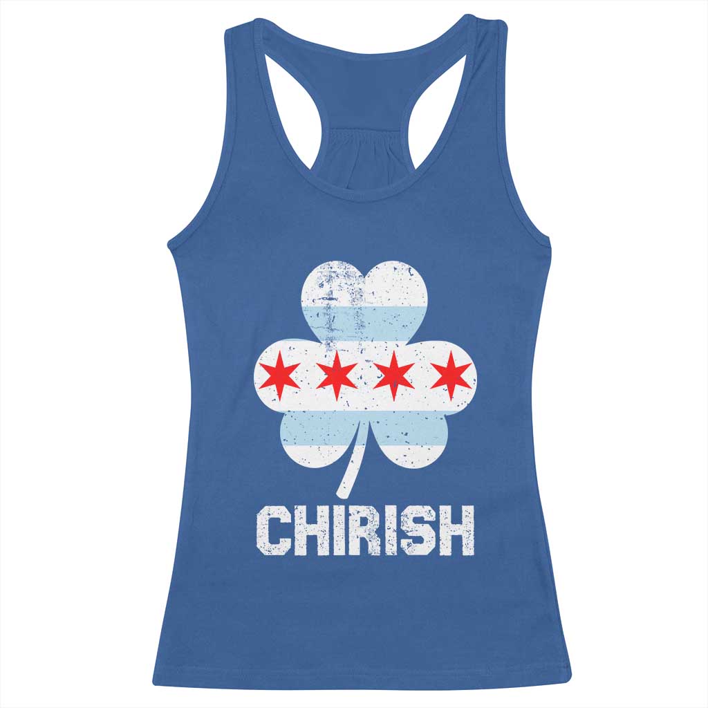 Chicago St Patricks Day Racerback Tank Top Chirish American Irish South Side Pride Shamrock TS02 Royal Blue Print Your Wear