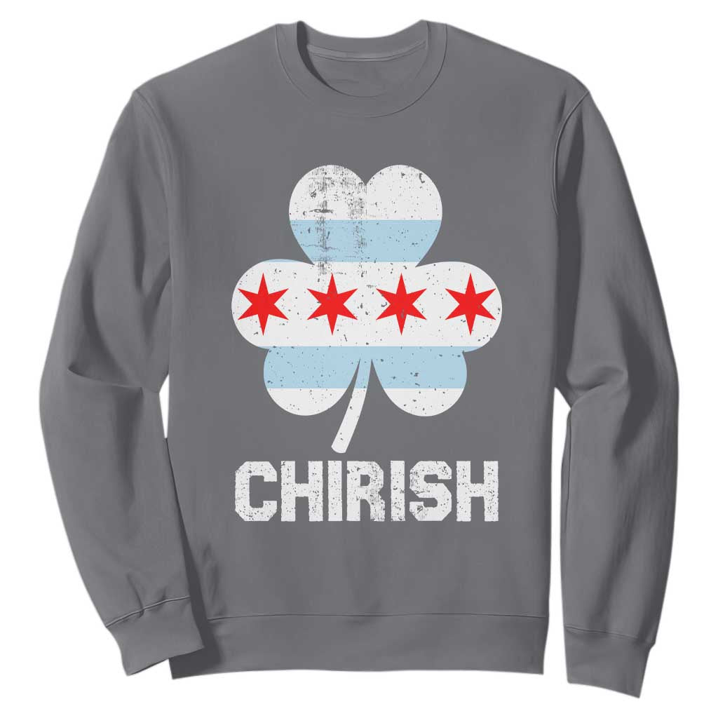 Chicago St Patrick's Day Sweatshirt Chirish American Irish South Side Pride Shamrock TS02 Charcoal Printyourwear