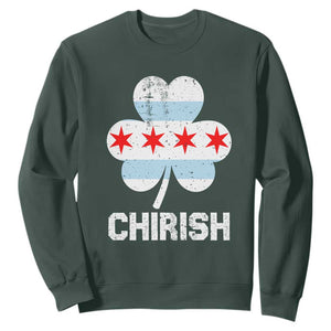 Chicago St Patrick's Day Sweatshirt Chirish American Irish South Side Pride Shamrock TS02 Dark Forest Green Printyourwear
