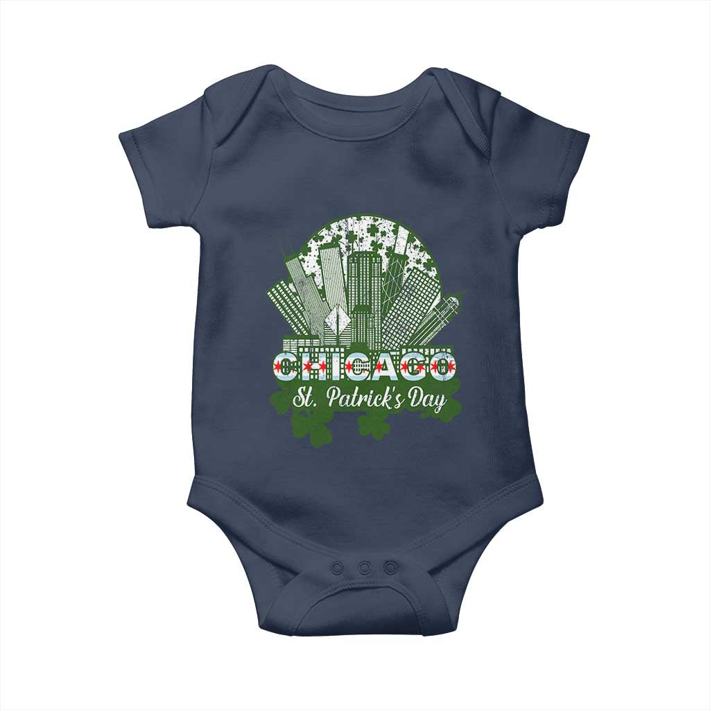 Chicago St Patricks Day Baby Onesie South Side Irish American Pride TS02 Navy Print Your Wear