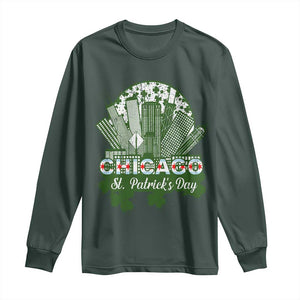 Chicago St Patricks Day Long Sleeve Shirt South Side Irish American Pride TS02 Dark Forest Green Print Your Wear