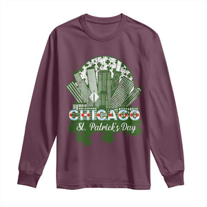 Chicago St Patricks Day Long Sleeve Shirt South Side Irish American Pride TS02 Maroon Print Your Wear