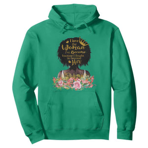 Black Women's History Hoodie I Love The Woman I've Become Melanin African American TS02 Irish Green Printyourwear