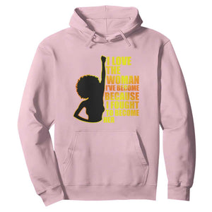 Black Women's History Hoodie I Love The Woman I've Become Melanin African American Silhouette TS02 Light Pink Printyourwear