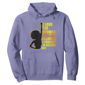 Black Women's History Hoodie I Love The Woman I've Become Melanin African American Silhouette TS02 Violet Printyourwear