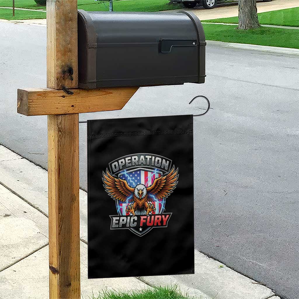 Operation Epic Fury Patriotic Bald Eagle Garden Flag American Flag Shield Graphic Freedom Pride TS02 Print Your Wear