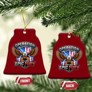 Operation Epic Fury Patriotic Bald Eagle Ceramic Ornament American Flag Shield Graphic Freedom Pride TS02 Print Your Wear