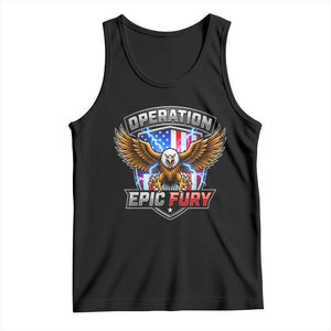 Operation Epic Fury Patriotic Bald Eagle Tank Top American Flag Shield Graphic Freedom Pride TS02 Black Print Your Wear