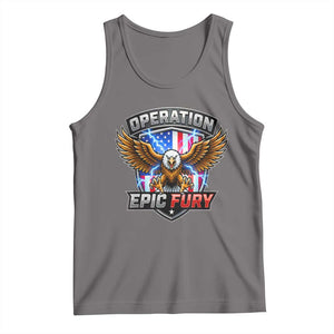 Operation Epic Fury Patriotic Bald Eagle Tank Top American Flag Shield Graphic Freedom Pride TS02 Deep Heather Print Your Wear