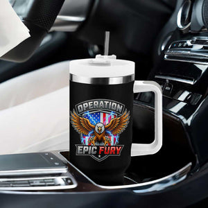Operation Epic Fury Patriotic Bald Eagle Tumbler With Handle American Flag Shield Graphic Freedom Pride TS02 Print Your Wear