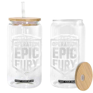 Operation Epic Fury Bold Tactical Shield Graphic Glass Can Strong Patriotic Statement Freedom Supporters TS02 Print Your Wear