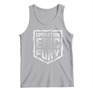 Operation Epic Fury Bold Tactical Shield Graphic Tank Top Strong Patriotic Statement Freedom Supporters TS02 Athletic Heather Print Your Wear