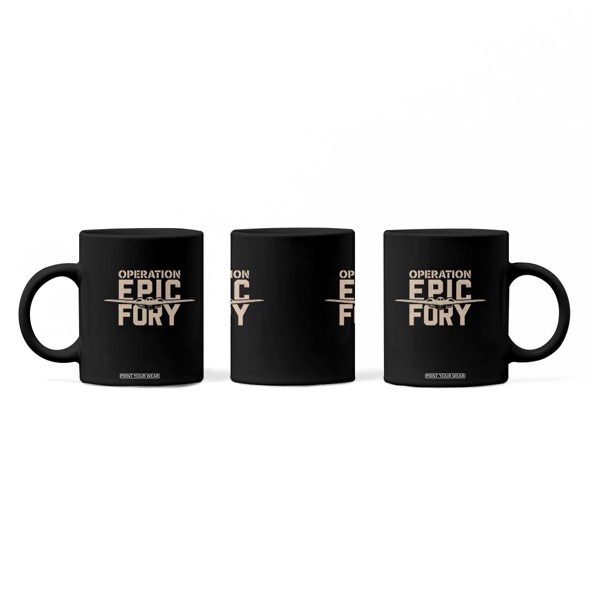 Operation Epic Fury Stealth Bomber Silhouette Coffee Mug Patriotic B2 Spirit Aviation Statement TS02 Print Your Wear