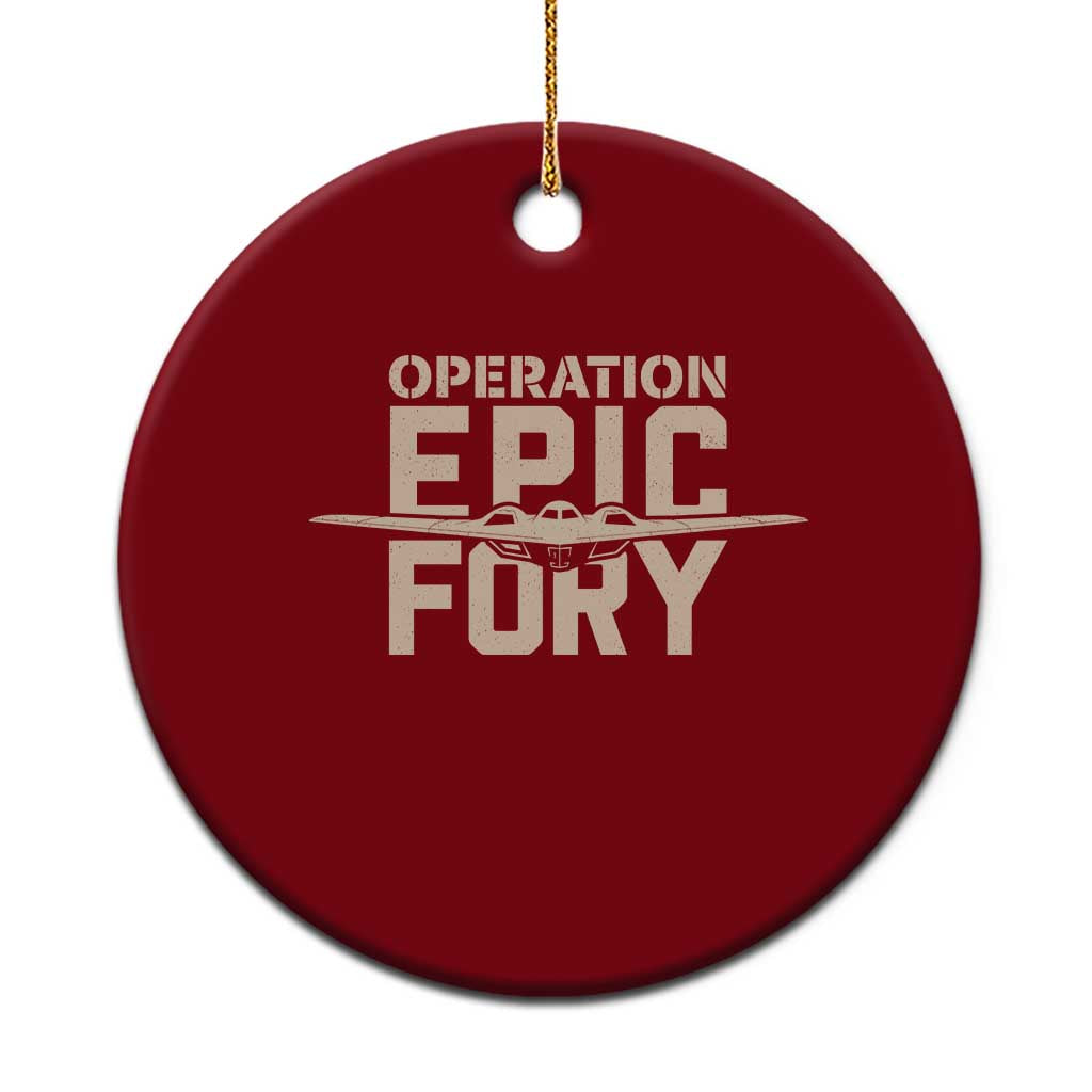 Operation Epic Fury Stealth Bomber Silhouette Ceramic Ornament Patriotic B2 Spirit Aviation Statement TS02 1pc Red Print Your Wear