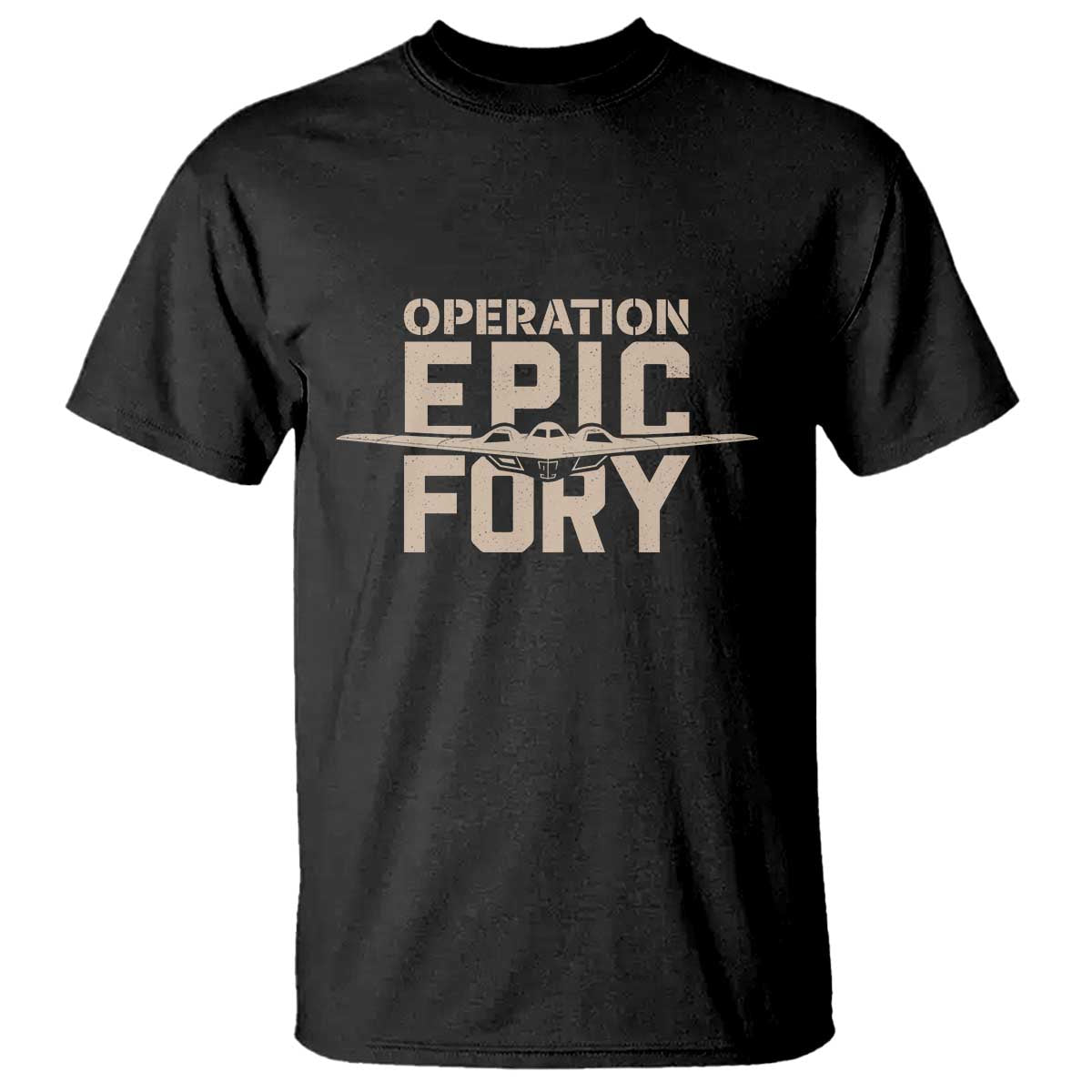 Operation Epic Fury Stealth Bomber Silhouette T Shirt Patriotic B2 Spirit Aviation Statement TS02 Black Print Your Wear