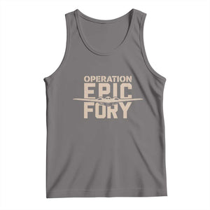 Operation Epic Fury Stealth Bomber Silhouette Tank Top Patriotic B2 Spirit Aviation Statement TS02 Deep Heather Print Your Wear
