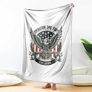 Operation Epic Fury Patriotic Eagle Crest Est 2026 Throw Blanket American Strength Freedom TS02 Print Your Wear