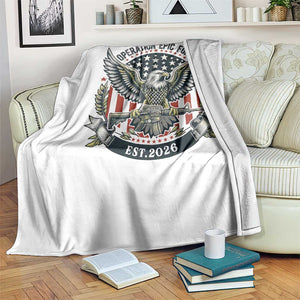 Operation Epic Fury Patriotic Eagle Crest Est 2026 Throw Blanket American Strength Freedom TS02 Print Your Wear