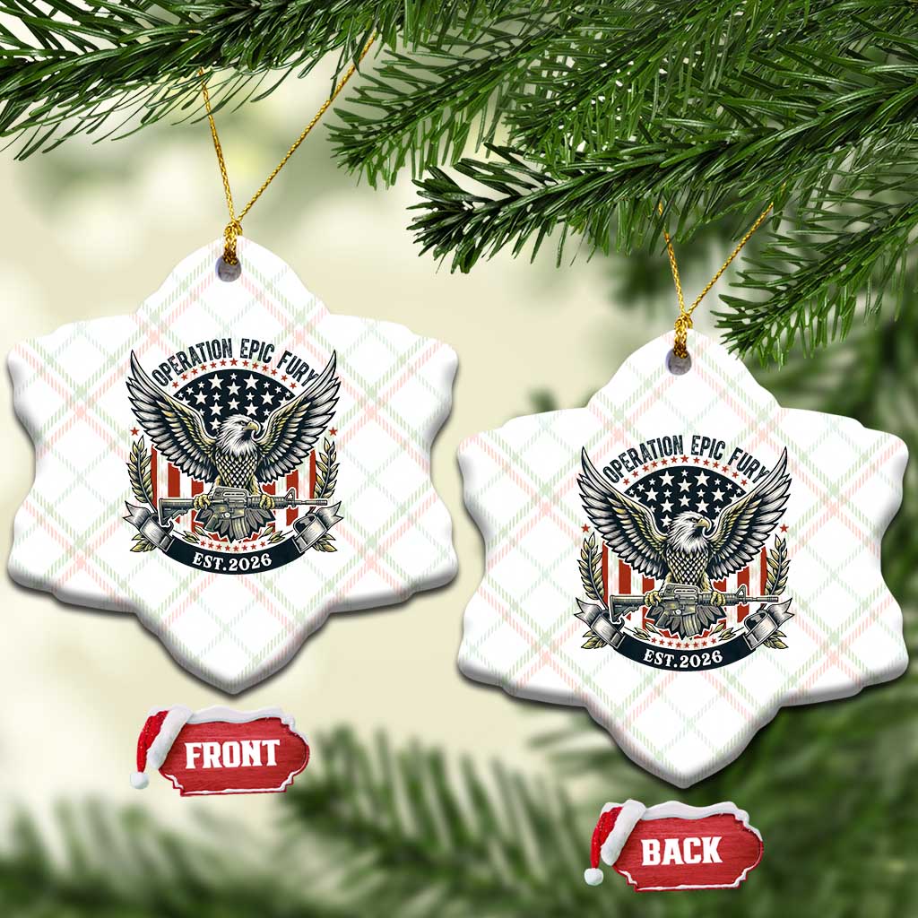 Operation Epic Fury Patriotic Eagle Crest Est 2026 Ceramic Ornament American Strength Freedom TS02 Print Your Wear