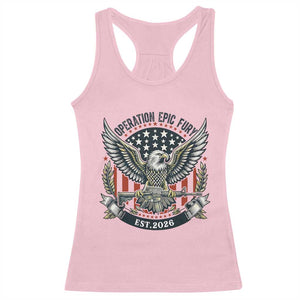 Operation Epic Fury Patriotic Eagle Crest Est 2026 Racerback Tank Top American Strength Freedom TS02 Light Pink Print Your Wear