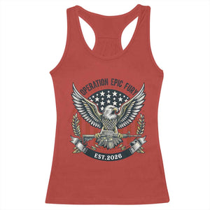 Operation Epic Fury Patriotic Eagle Crest Est 2026 Racerback Tank Top American Strength Freedom TS02 Red Print Your Wear