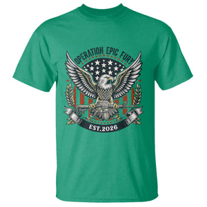 Operation Epic Fury Patriotic Eagle Crest Est 2026 T Shirt American Strength Freedom TS02 Irish Green Print Your Wear