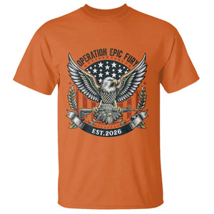 Operation Epic Fury Patriotic Eagle Crest Est 2026 T Shirt American Strength Freedom TS02 Orange Print Your Wear