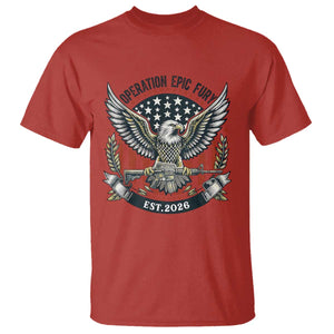 Operation Epic Fury Patriotic Eagle Crest Est 2026 T Shirt American Strength Freedom TS02 Red Print Your Wear