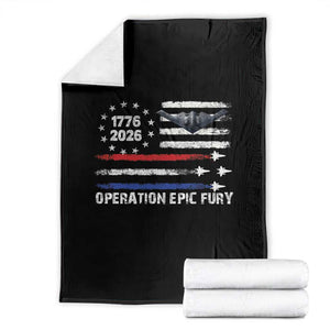 Operation Epic Fury 1776 2026 American Flag Aviation Throw Blanket Freedom Anniversary Statement TS02 Black Print Your Wear