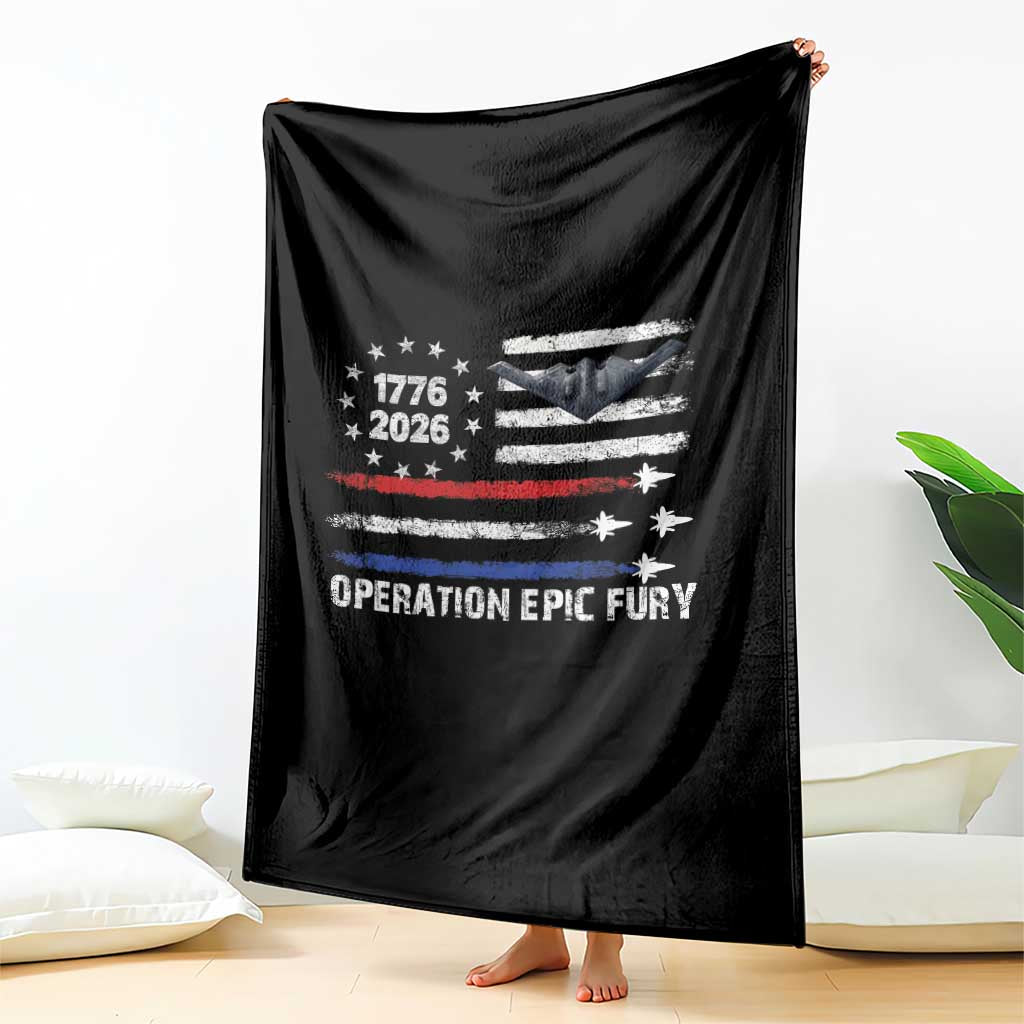 Operation Epic Fury 1776 2026 American Flag Aviation Throw Blanket Freedom Anniversary Statement TS02 Print Your Wear