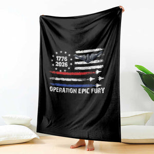 Operation Epic Fury 1776 2026 American Flag Aviation Throw Blanket Freedom Anniversary Statement TS02 Print Your Wear